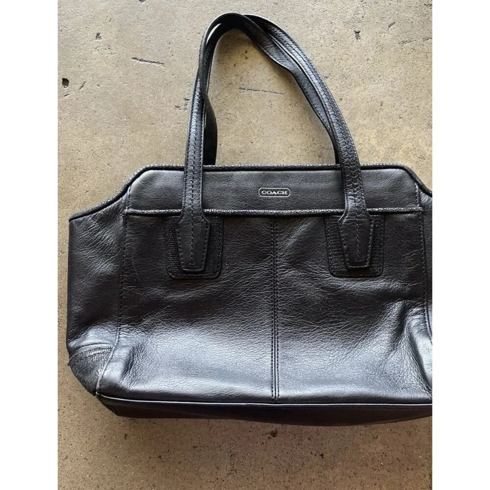 Coach Taylor Bette Mini Tote Black Leather Cross Body Bag Classic No Strap - Picture 3 of 15